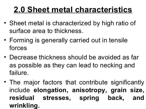 sheet metal information|characteristics of sheet metal.